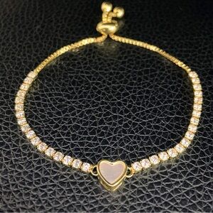 Mother of Pearl Gold Heart Baby Bracelet